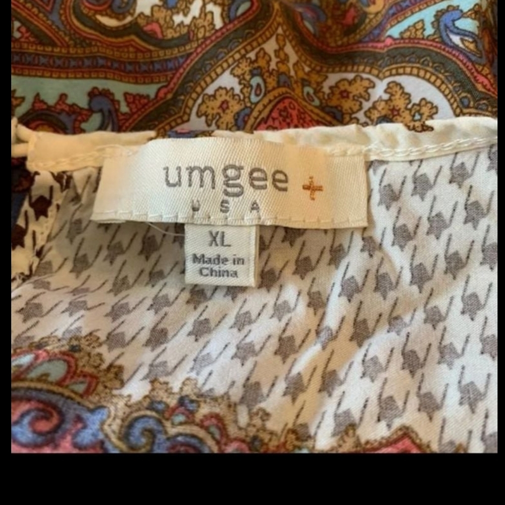 Umgee Multicolor Patchwork Tunic Or Short Dress 3… - image 4